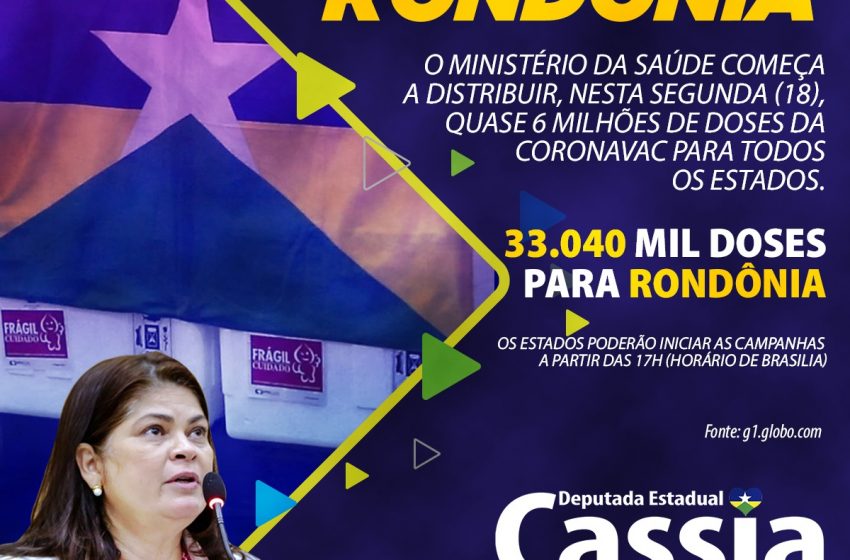  AQUISIÇÃO DE VACINA PARA COMBATER O COVID-19 EM RONDÔNIA JÁ É REALIDADE: