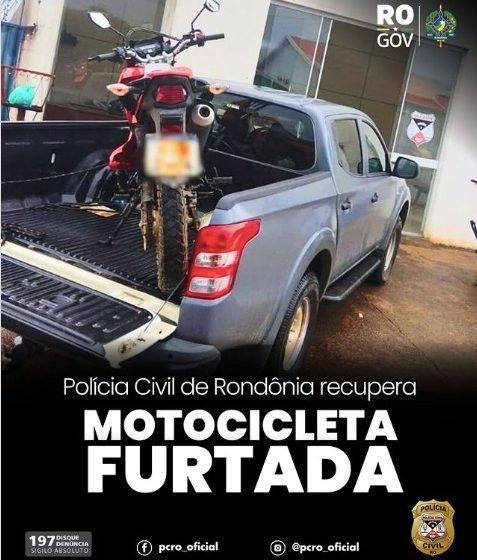  Polícia Civil Recupera moto furtada em Urupá